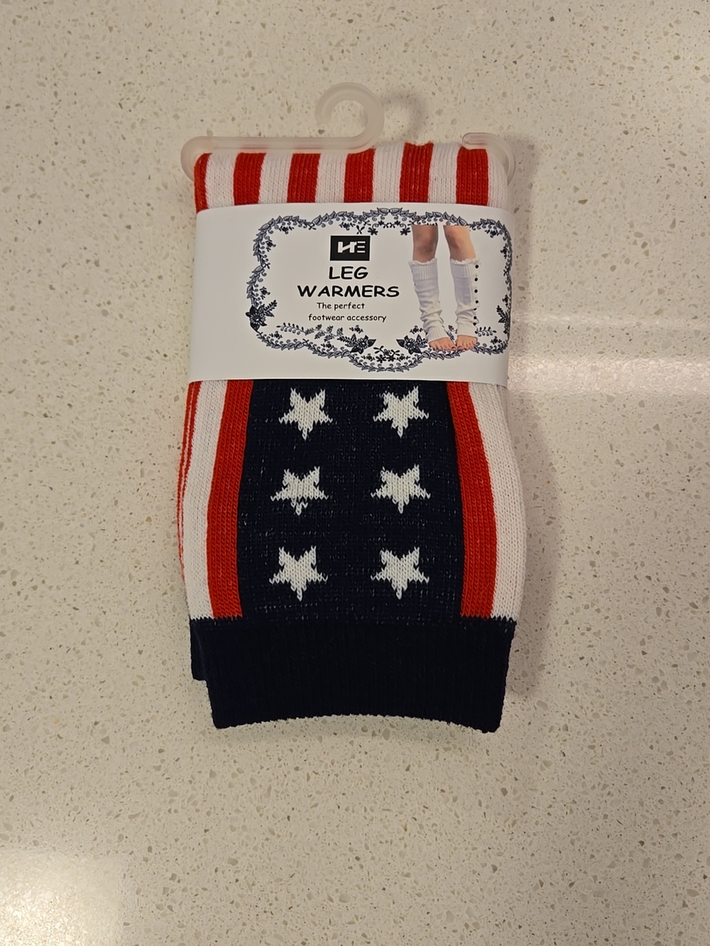 AMERICAN FLAG PRINT KNIT BOOT CUFF LEG WARMERS NWT